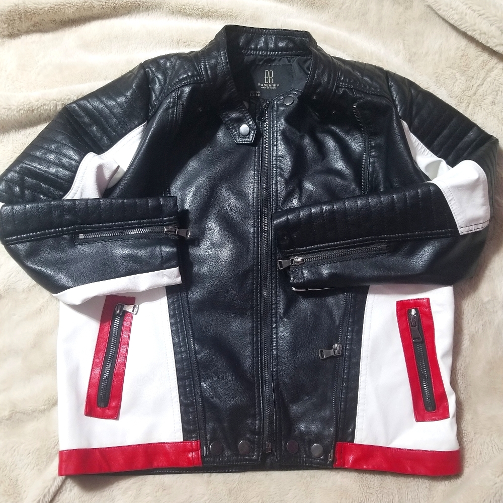 Boys Faux Leather Moto Jacket